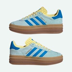 ADIDAS Gazelle Bold, in Blue & Yellow Sz 6. New in Box